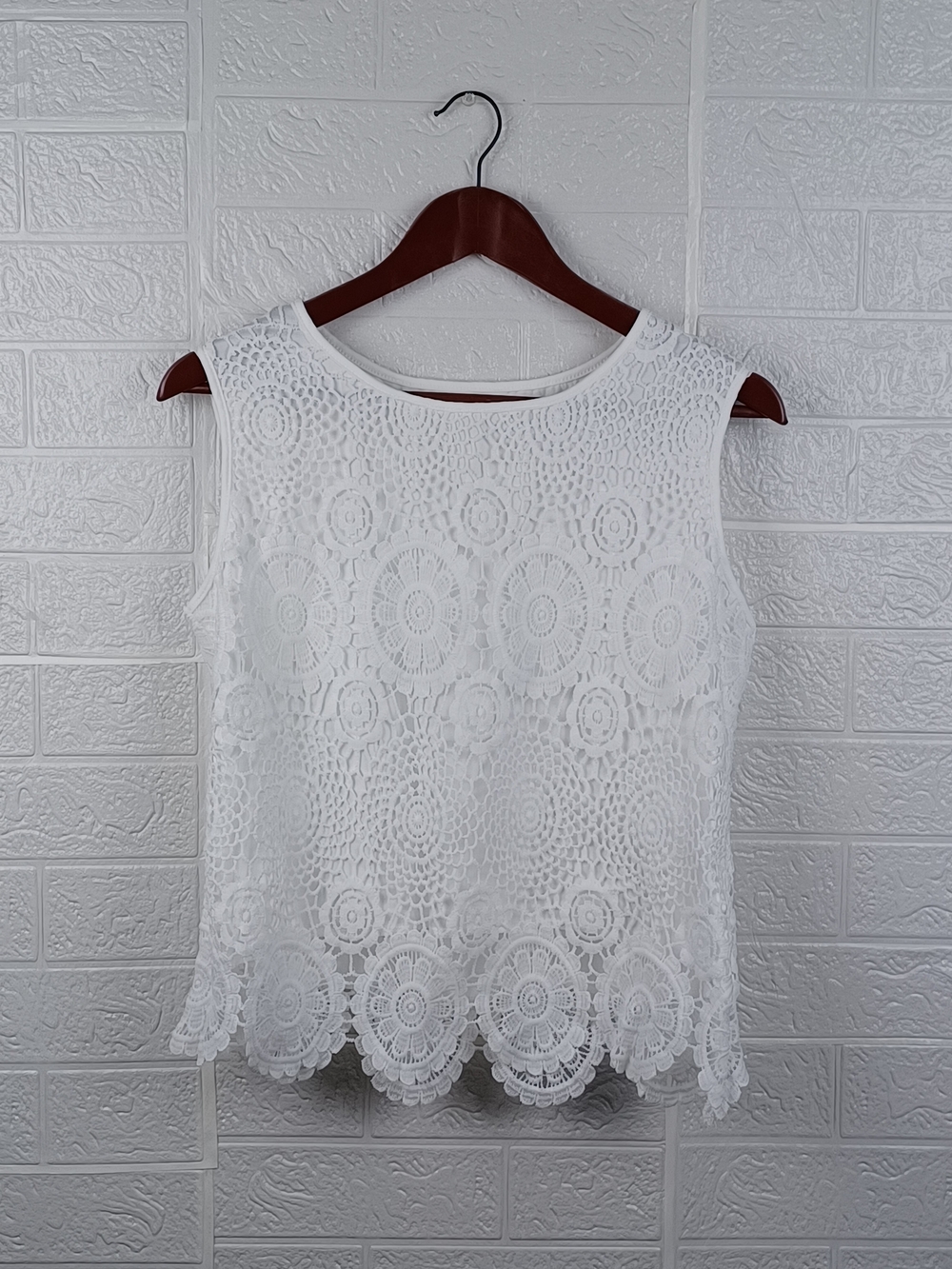 Brand New White Crochet Knit Lace Camisole Tank - Lightweight Women's Top Summer